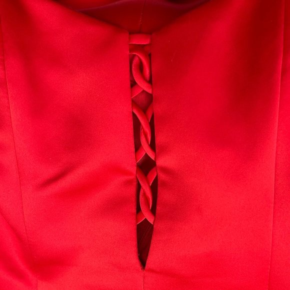 Gunne Sax Strapless Lace Up Corset Mermaid Maxi Dress Prom Formal Wedding Guest - Picture 5 of 6